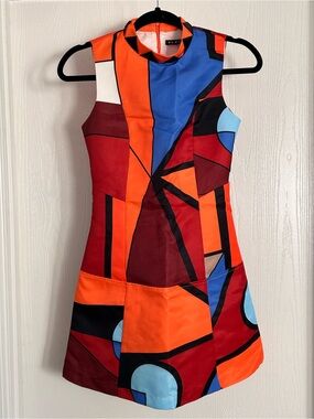 STYLEWE  Orange, Blue and Red Colorblock Shift Dress | Size Small